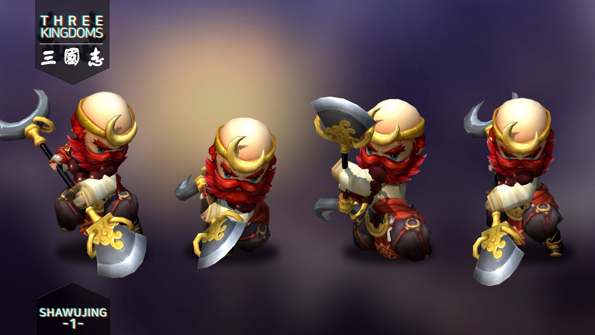 Three kingdoms - Shawujing 1 Low-poly 3D model_3