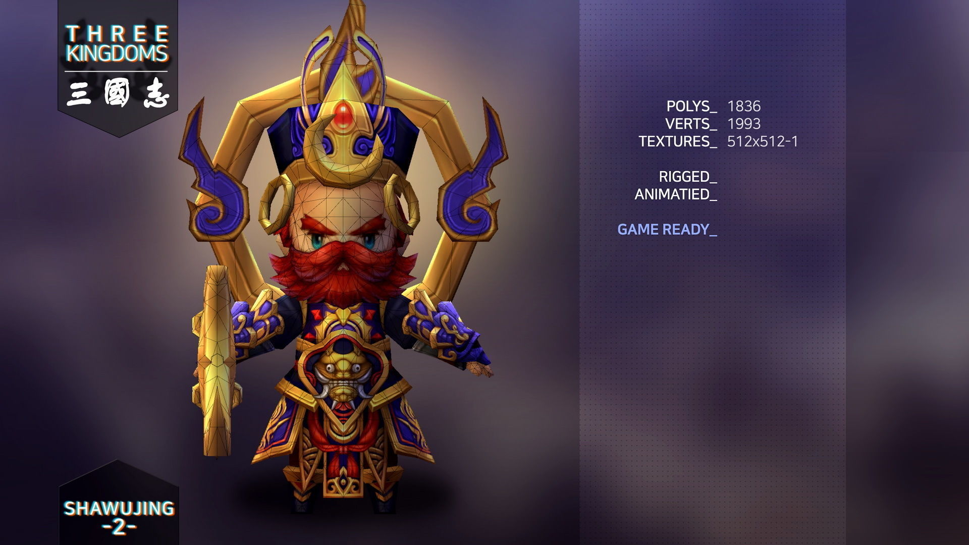 Three kingdoms - Shawujing 2 Low-poly 3D model_2