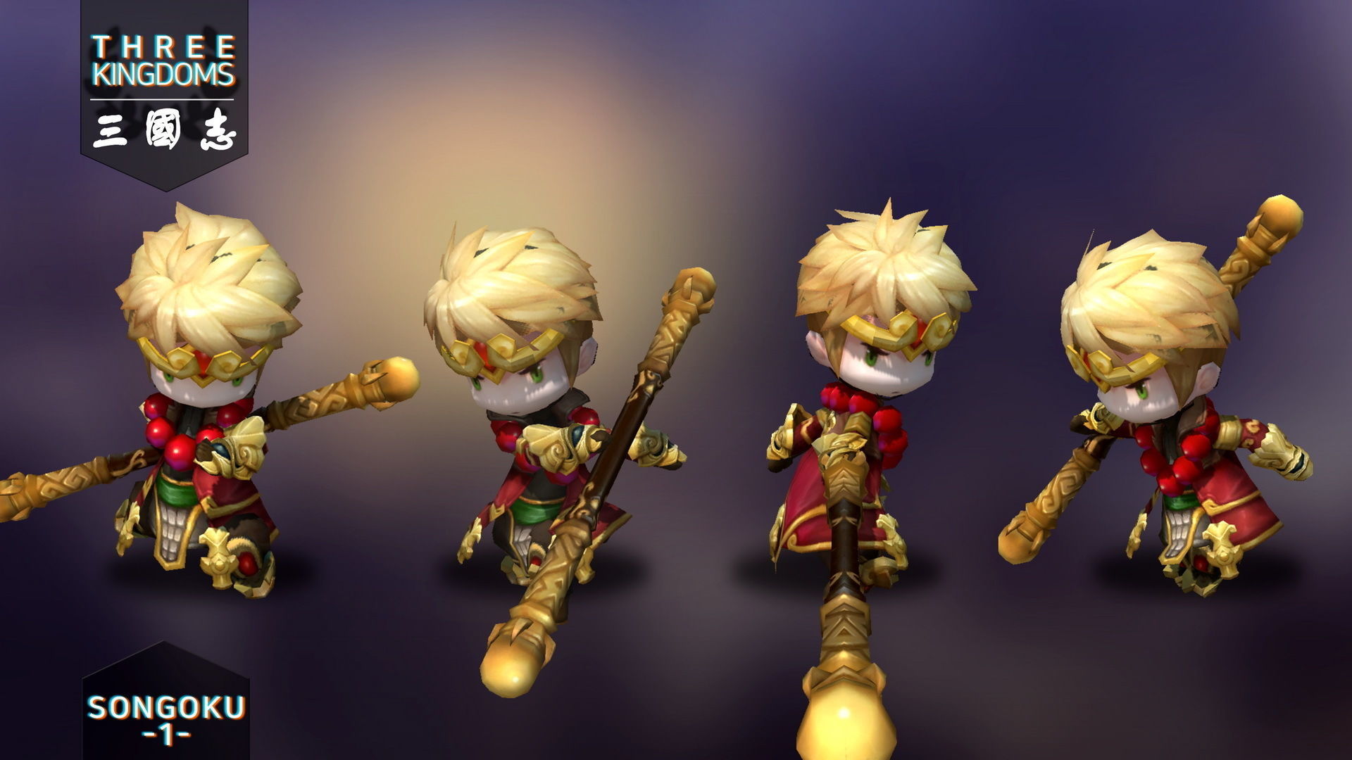 Three kingdoms - Songoku 1 Low-poly 3D model_3