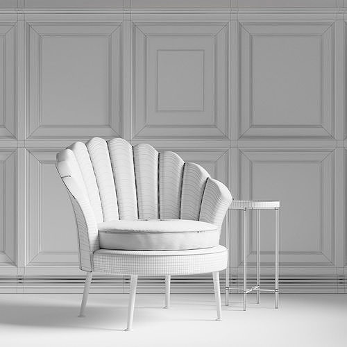 Chair Trapezium 3D model 4