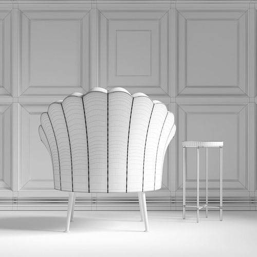 Chair Trapezium 3D model 5