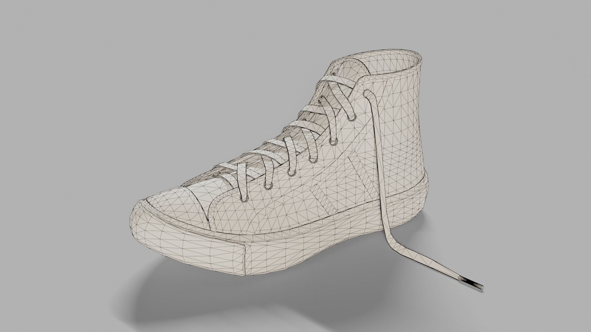 Sneakers high top with stripes Low-poly 3D model_3