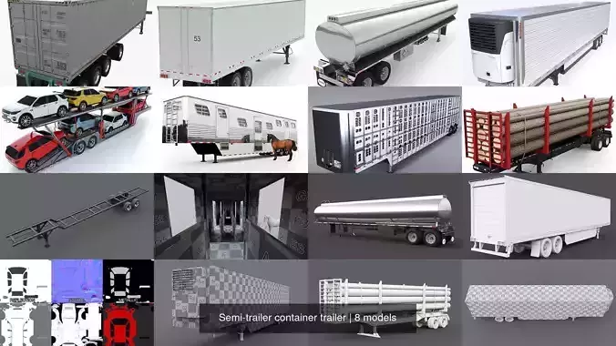 Semi-trailer container trailer