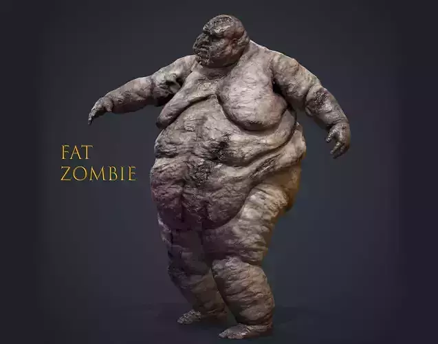 Fat Zombie Low-poly 3D model