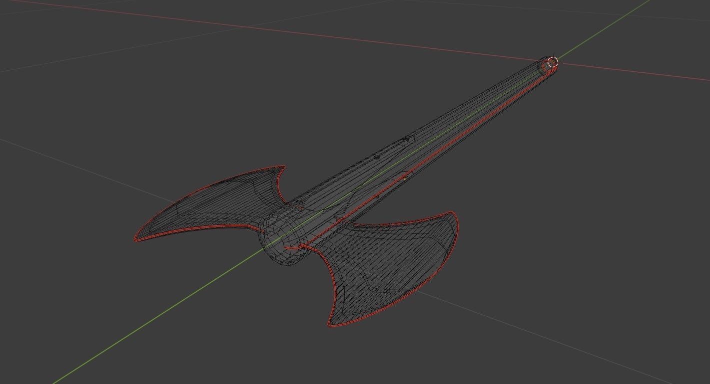 Medieval  Double Axe V2 3D model_19