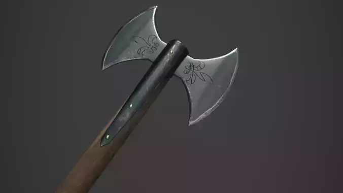 Medieval  Double Axe V2 3D model Medieval  Double Axe V2 3D model