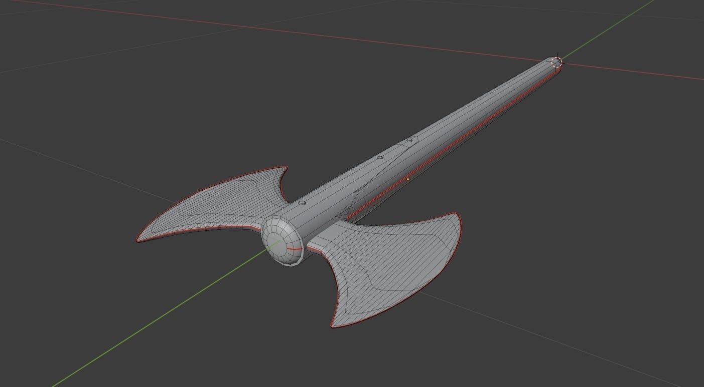 Medieval  Double Axe V2 3D model_18