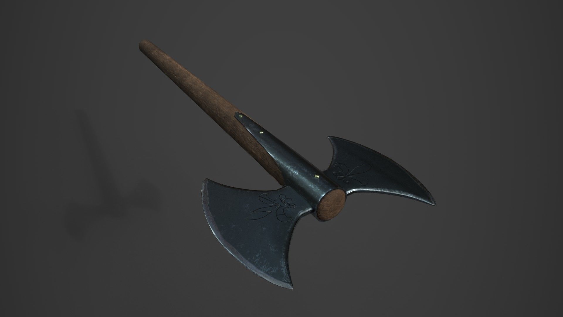 Medieval  Double Axe V2 3D model_2