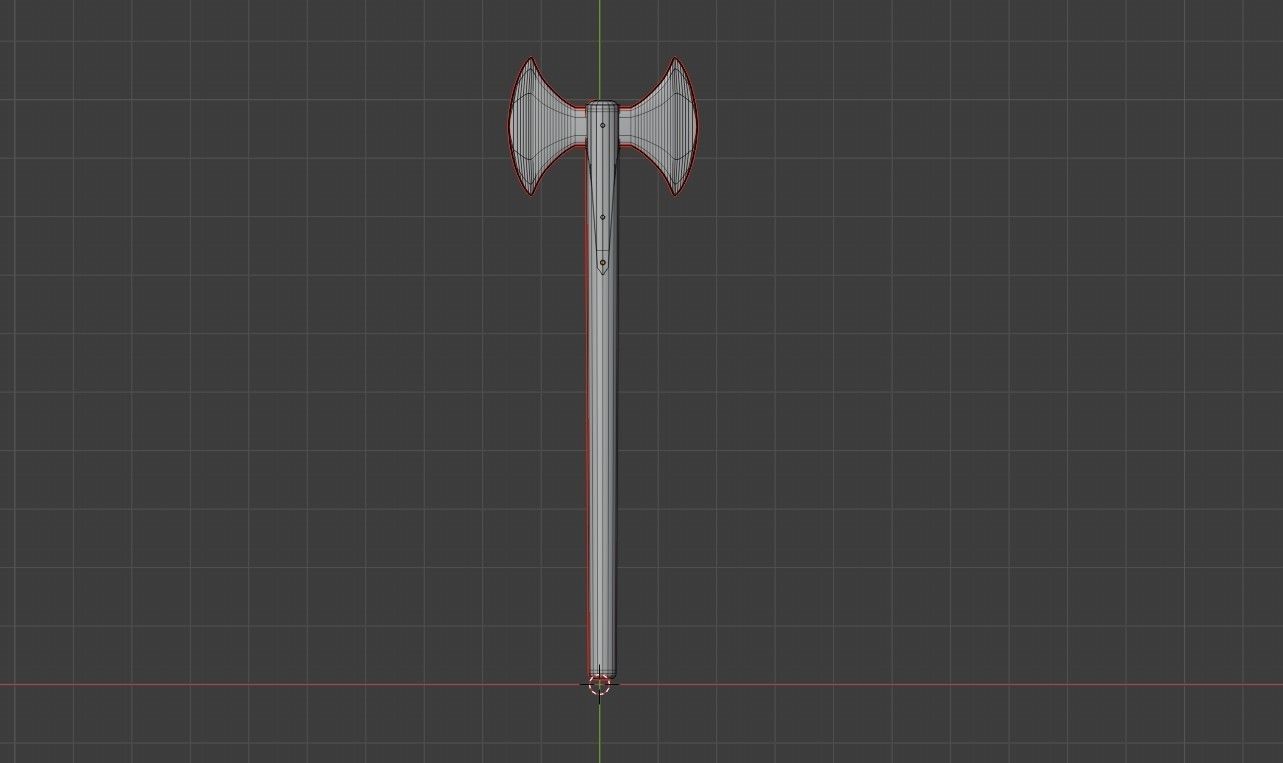 Medieval  Double Axe V2 3D model_15