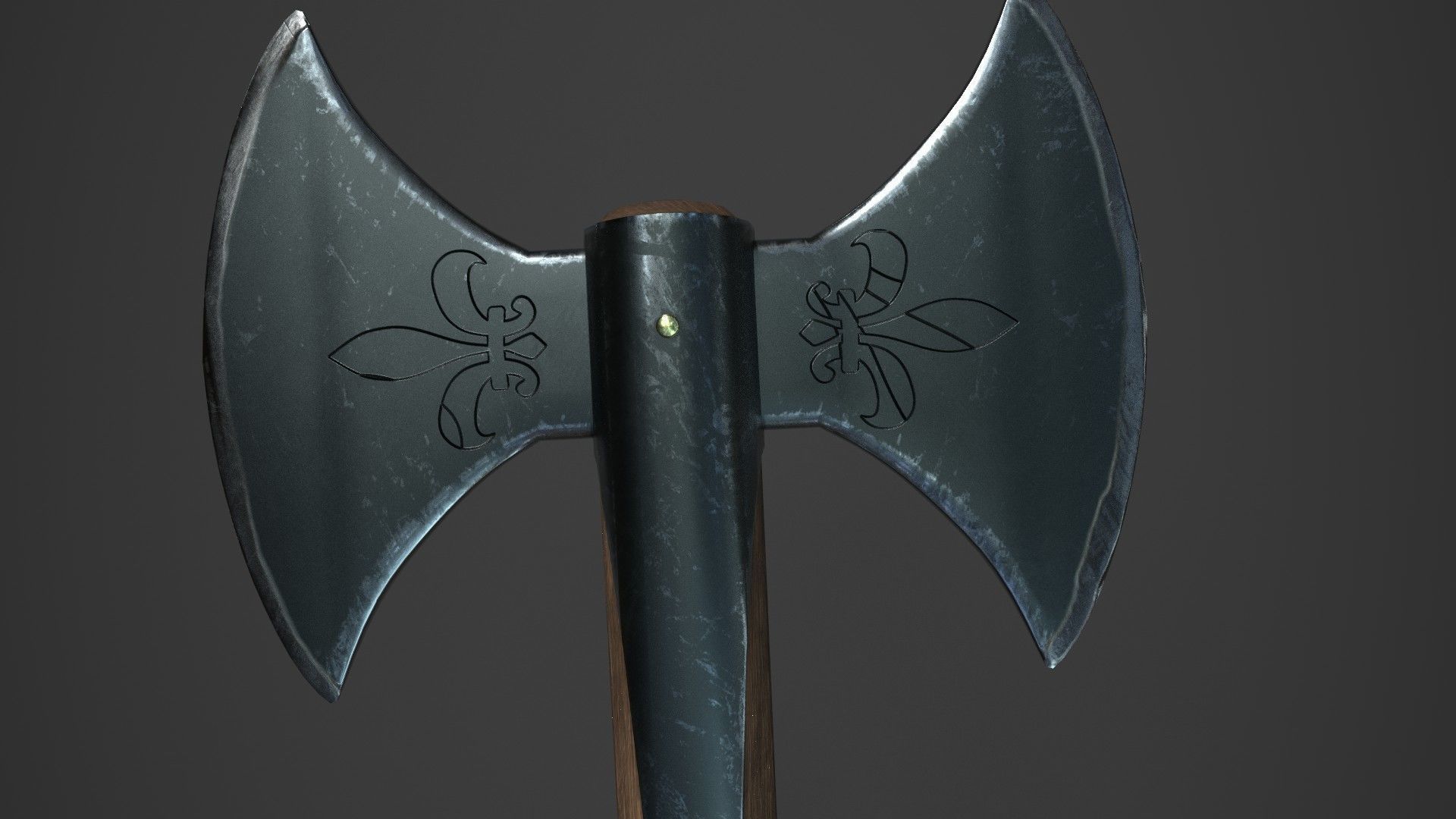 Medieval  Double Axe V2 3D model_9