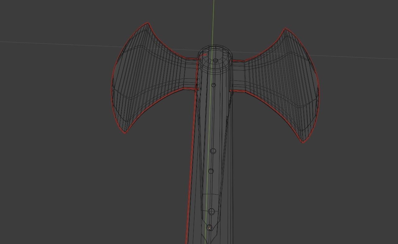 Medieval  Double Axe V2 3D model_21