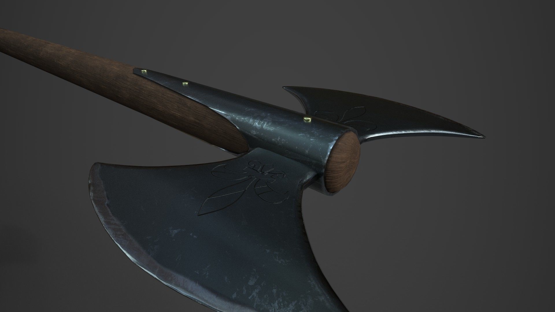 Medieval  Double Axe V2 3D model_8