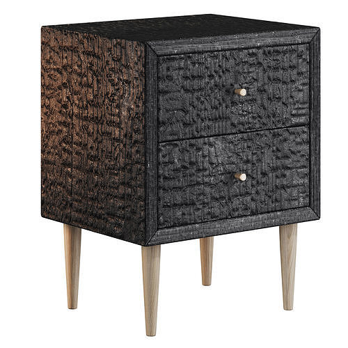 Charcoal wood cabinet 3D model