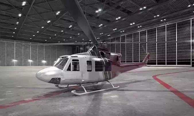 Black And White Helicopter Inside A Building