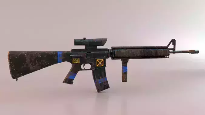 m16 low-poly ar - rifle