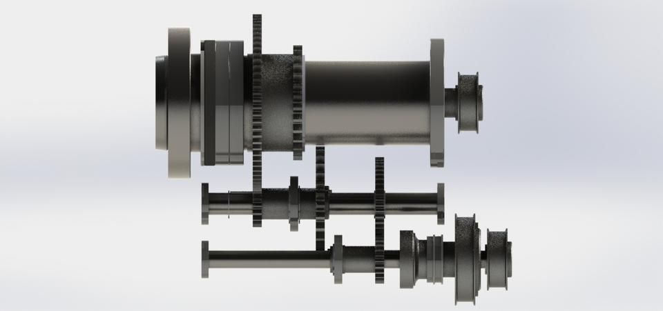 Simple CNC gearbox Free 3D model_2