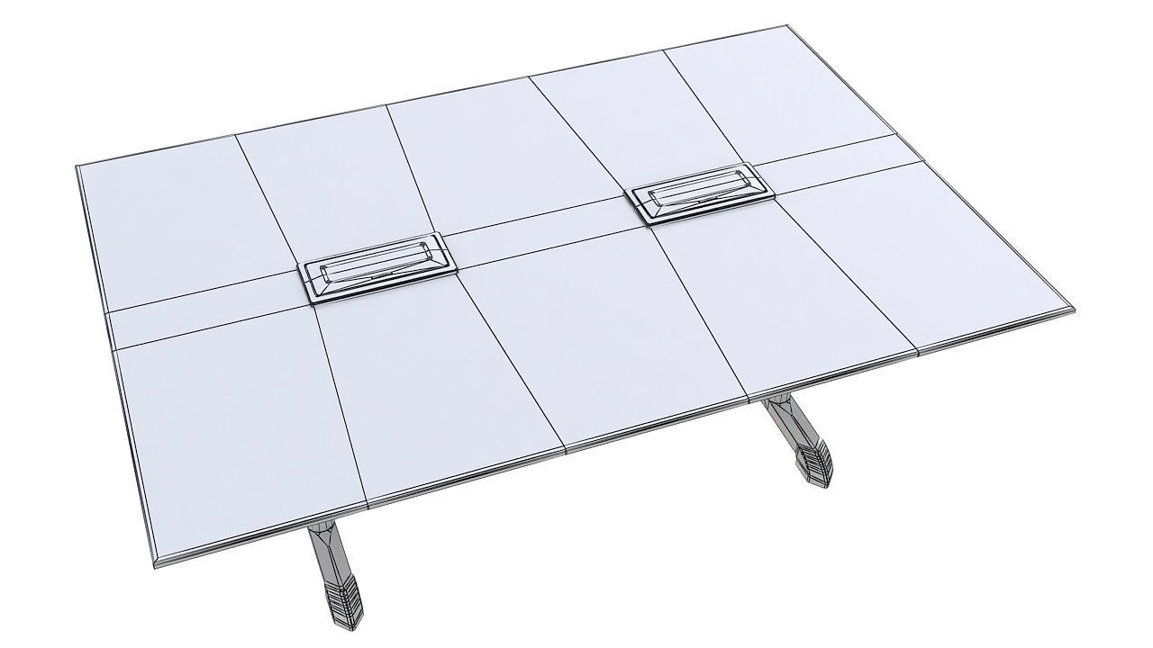 Leather meeting table 3D model_6