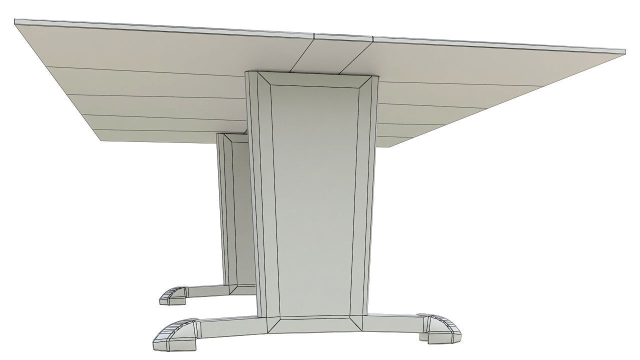 Leather meeting table 3D model_7