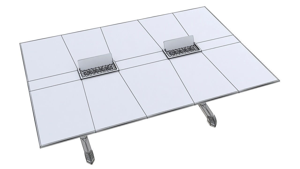 Leather meeting table 3D model_5