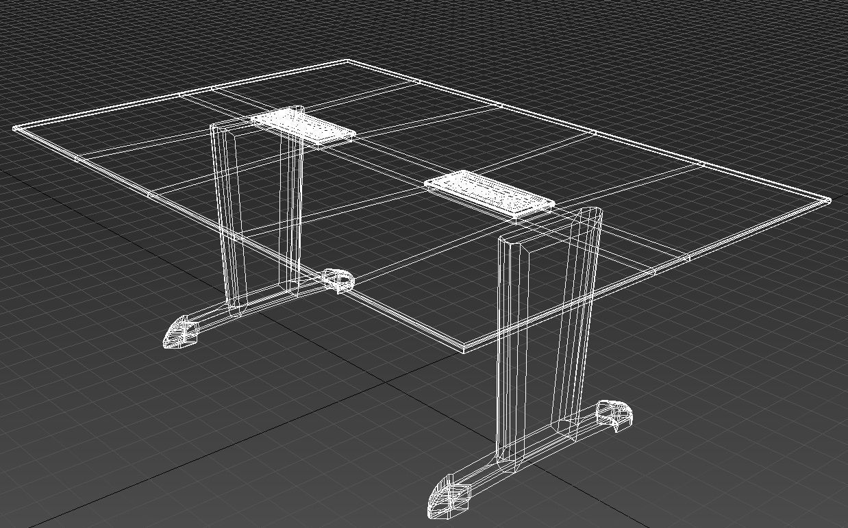 Leather meeting table 3D model_9