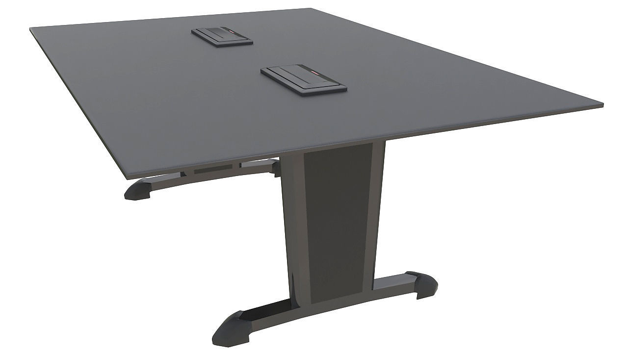 Leather meeting table 3D model_1
