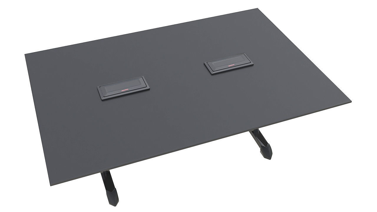 Leather meeting table 3D model_2
