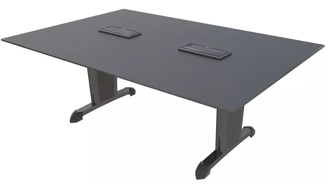 Leather meeting table 3D model_0