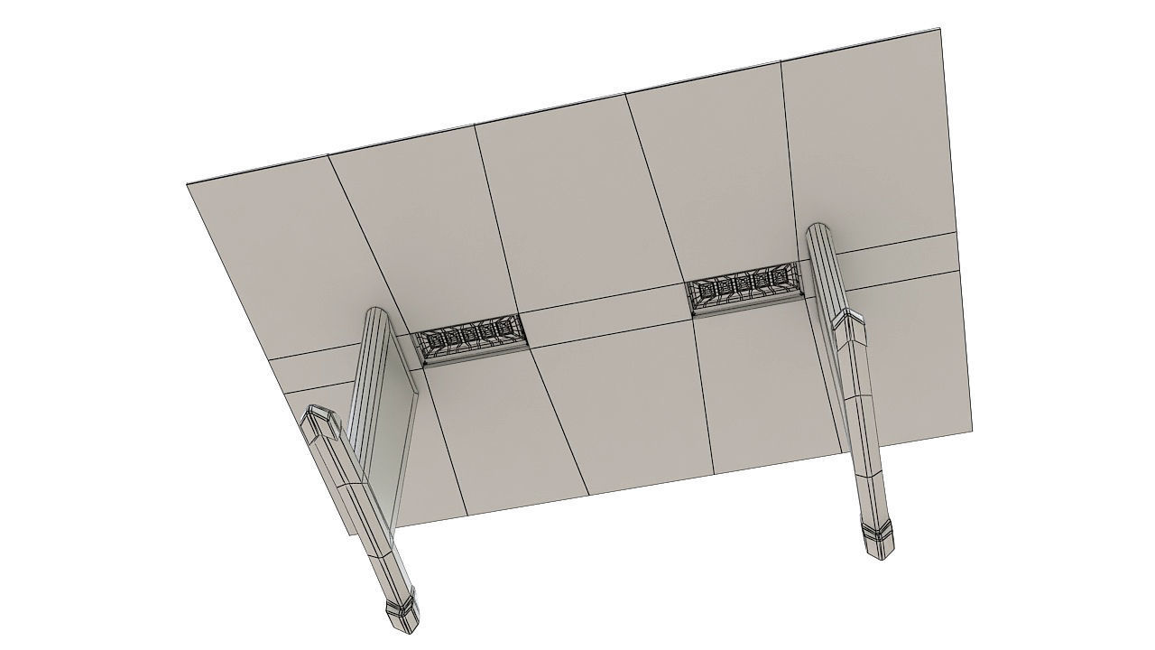 Leather meeting table 3D model_8