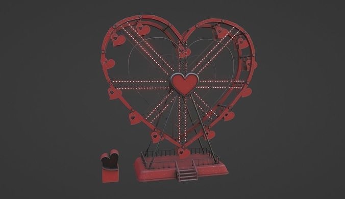 Ferris wheel at heart Low-poly 3D model