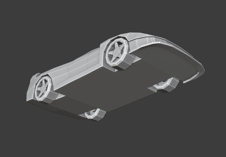 F40 Race Car Low Poly Low-poly 3D model_9