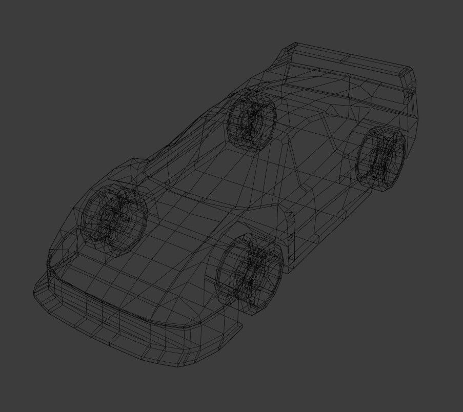F40 Race Car Low Poly Low-poly 3D model_11