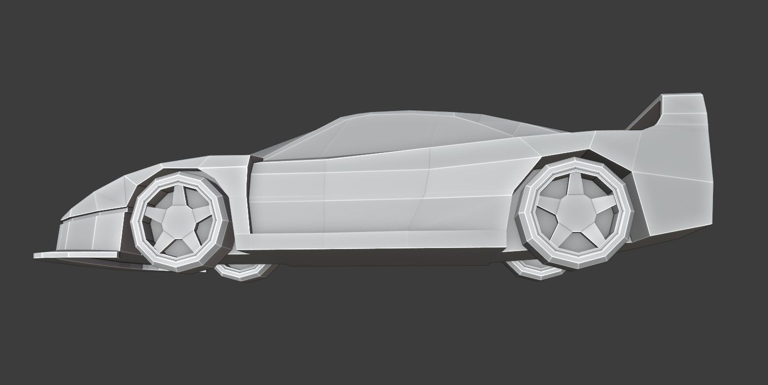 F40 Race Car Low Poly Low-poly 3D model_6