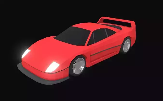 F40 Race Car Low Poly Low-poly 3D model