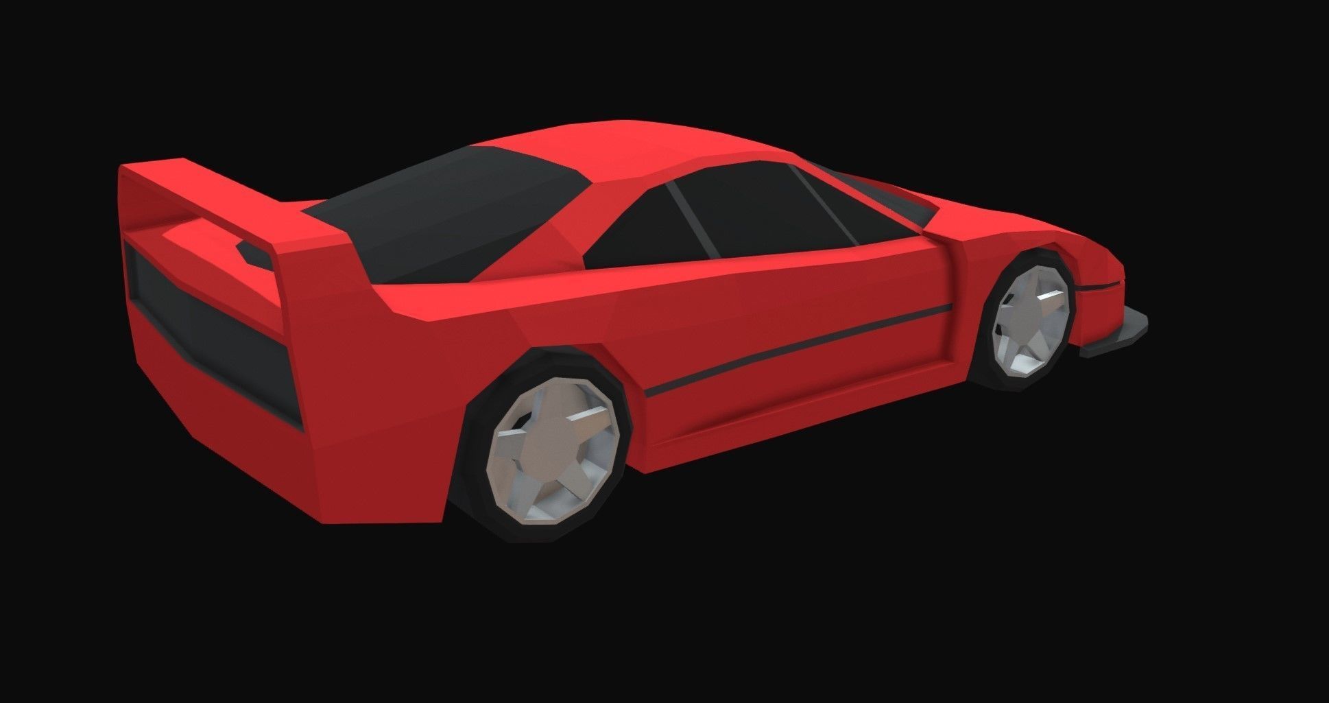 F40 Race Car Low Poly Low-poly 3D model_2