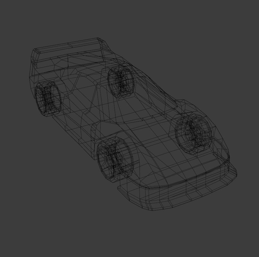 F40 Race Car Low Poly Low-poly 3D model_10