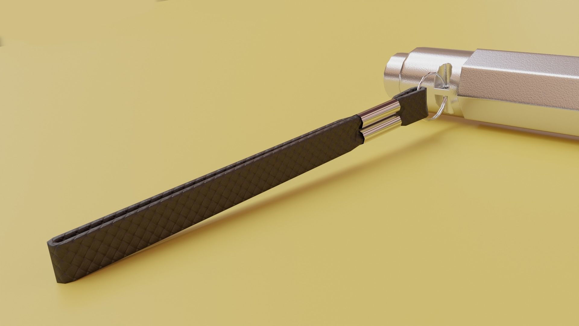 Flashlight with cord Low-poly 3D model_5