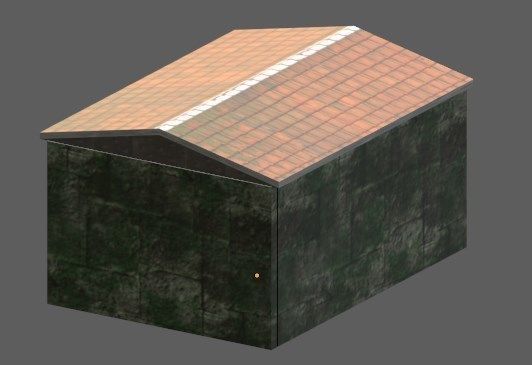hangar building with roof Free low-poly 3D model_1