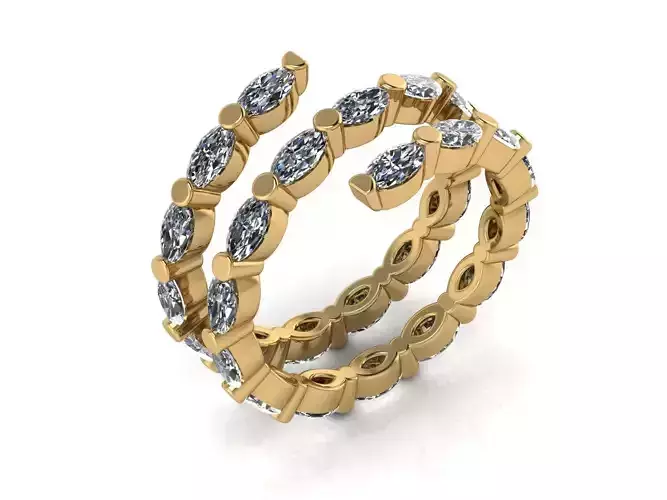 Marquise Spiral Snake Ring