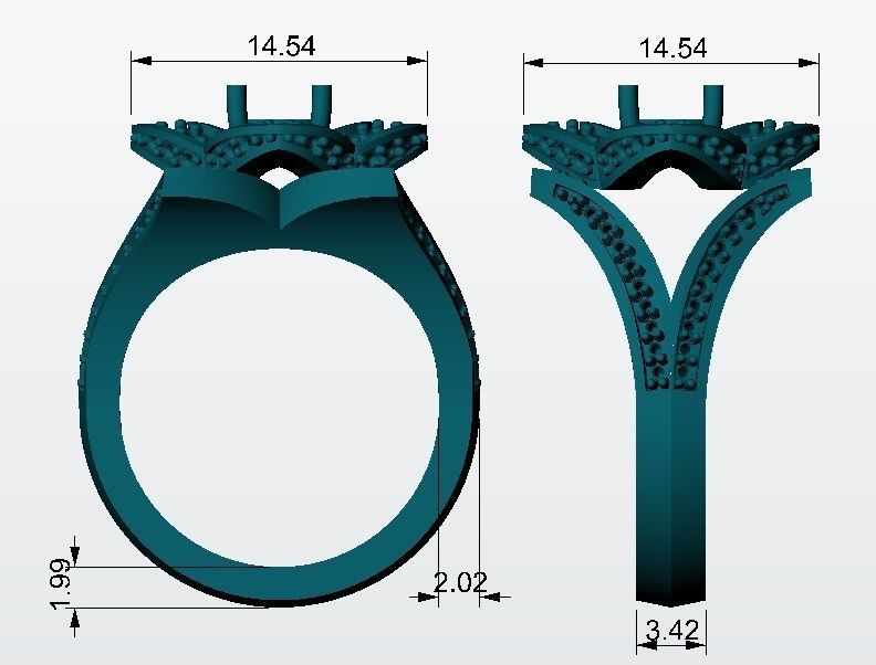 Lotus Flower Ring 3D print model_6