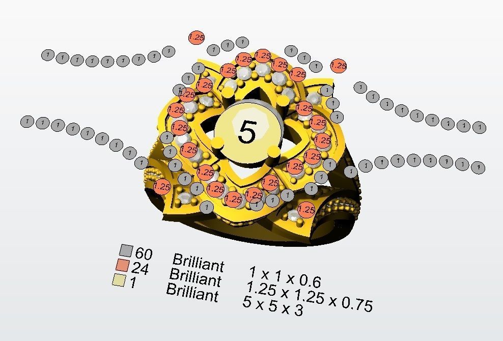 Lotus Flower Ring 3D print model_5