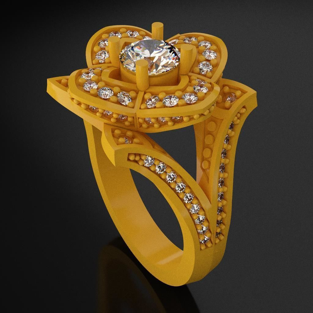 Lotus Flower Ring 3D print model_2