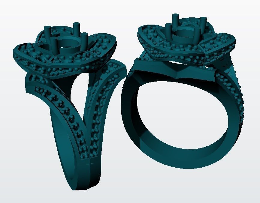 Lotus Flower Ring 3D print model_9