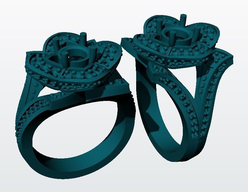 Lotus Flower Ring 3D print model_10
