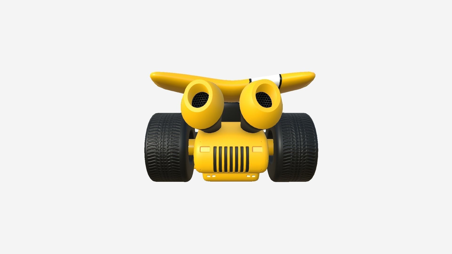 Cartoon Kart A06 Yellow - Vehicle Racing Design Low-poly 3D model_3