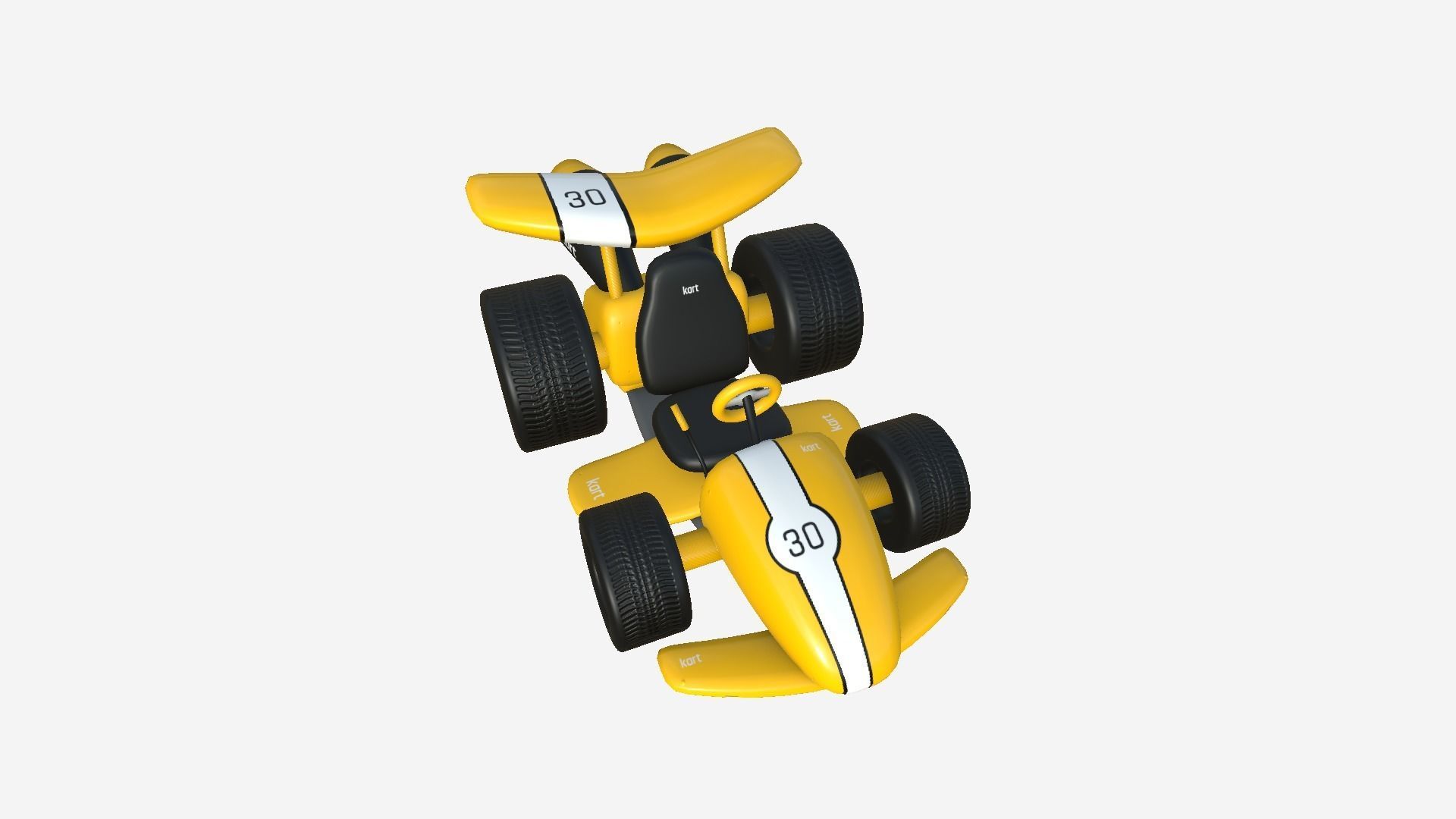 Cartoon Kart A06 Yellow - Vehicle Racing Design Low-poly 3D model_2