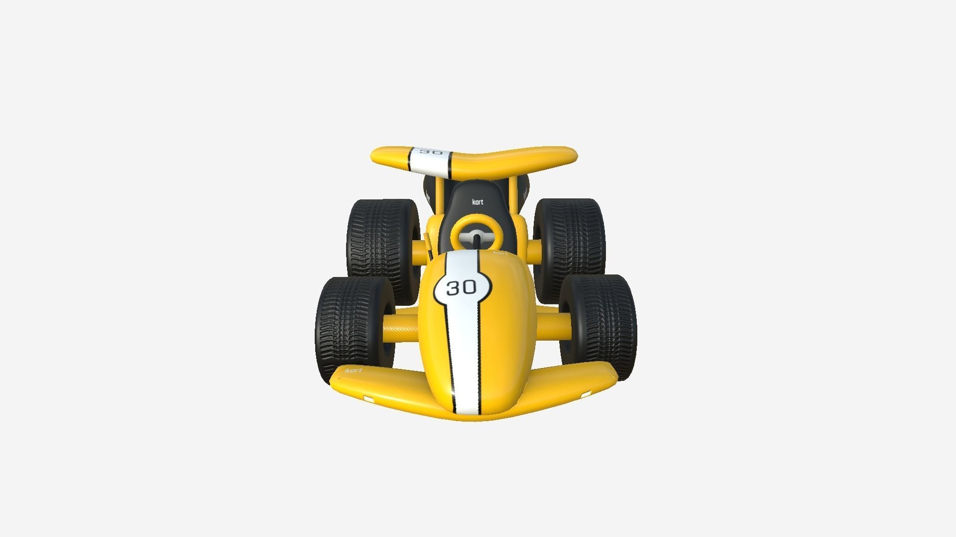 Cartoon Kart A06 Yellow - Vehicle Racing Design Low-poly 3D model_1
