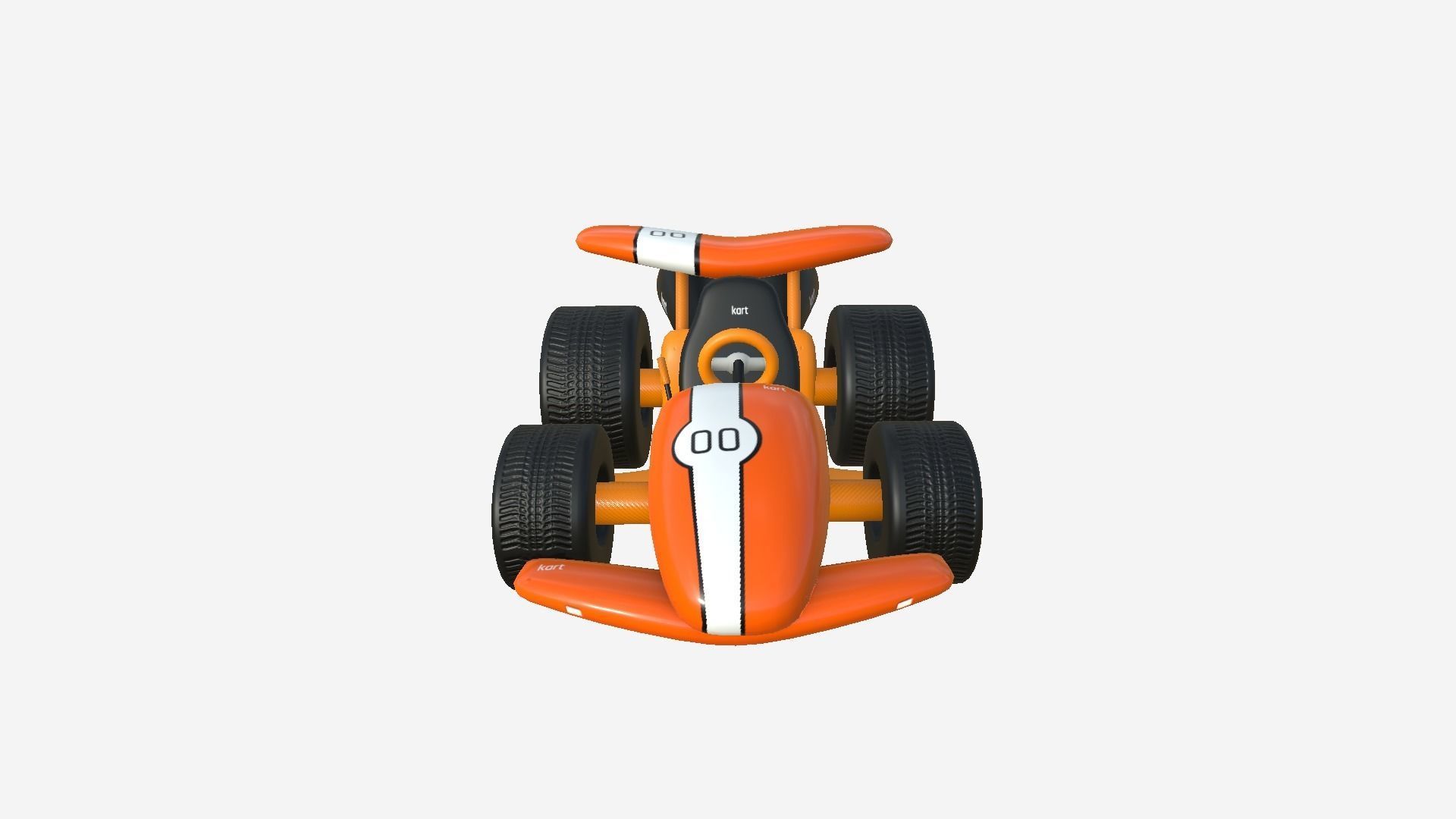 Cartoon Kart A07 Orange - Vehicle Racing Design Low-poly 3D model_1