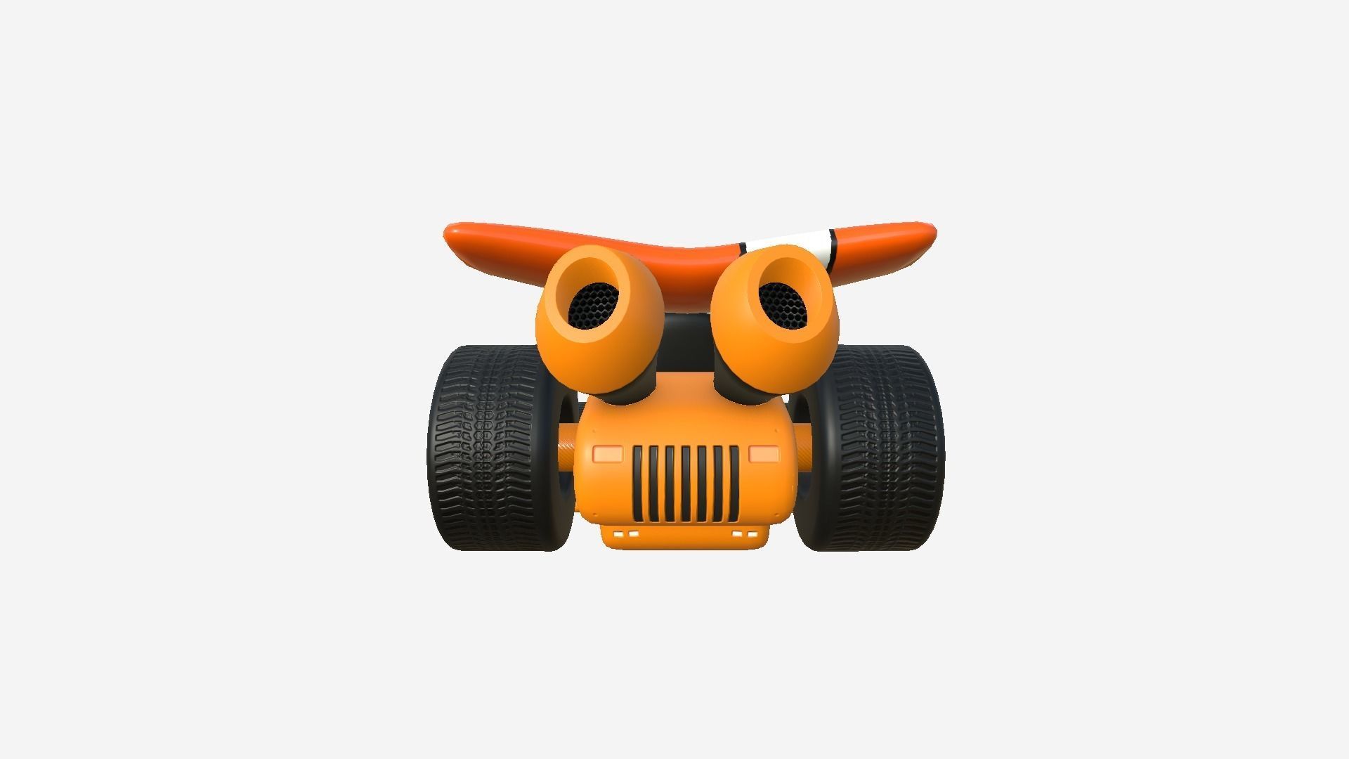 Cartoon Kart A07 Orange - Vehicle Racing Design Low-poly 3D model_3