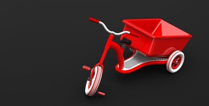 Little Red Riding Tricycle Free 3D model