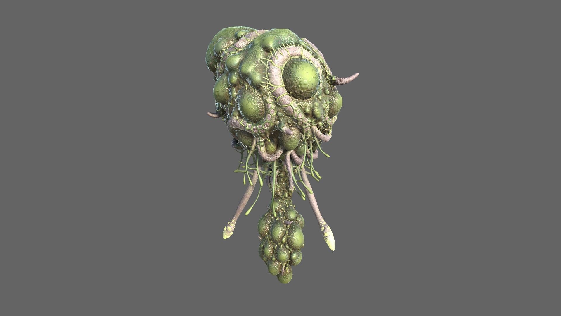 Alien Brain Low-poly 3D model_9